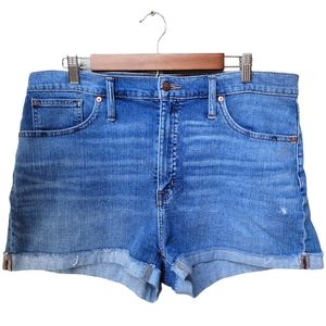 Madewell High-Rise Cuffed Cut Off Denim Shorts Size 32
